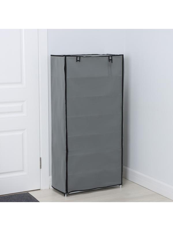 Полка для обуви с чехлом LaDо́m, 7 уровней, 60×30×123 см, цвет серый