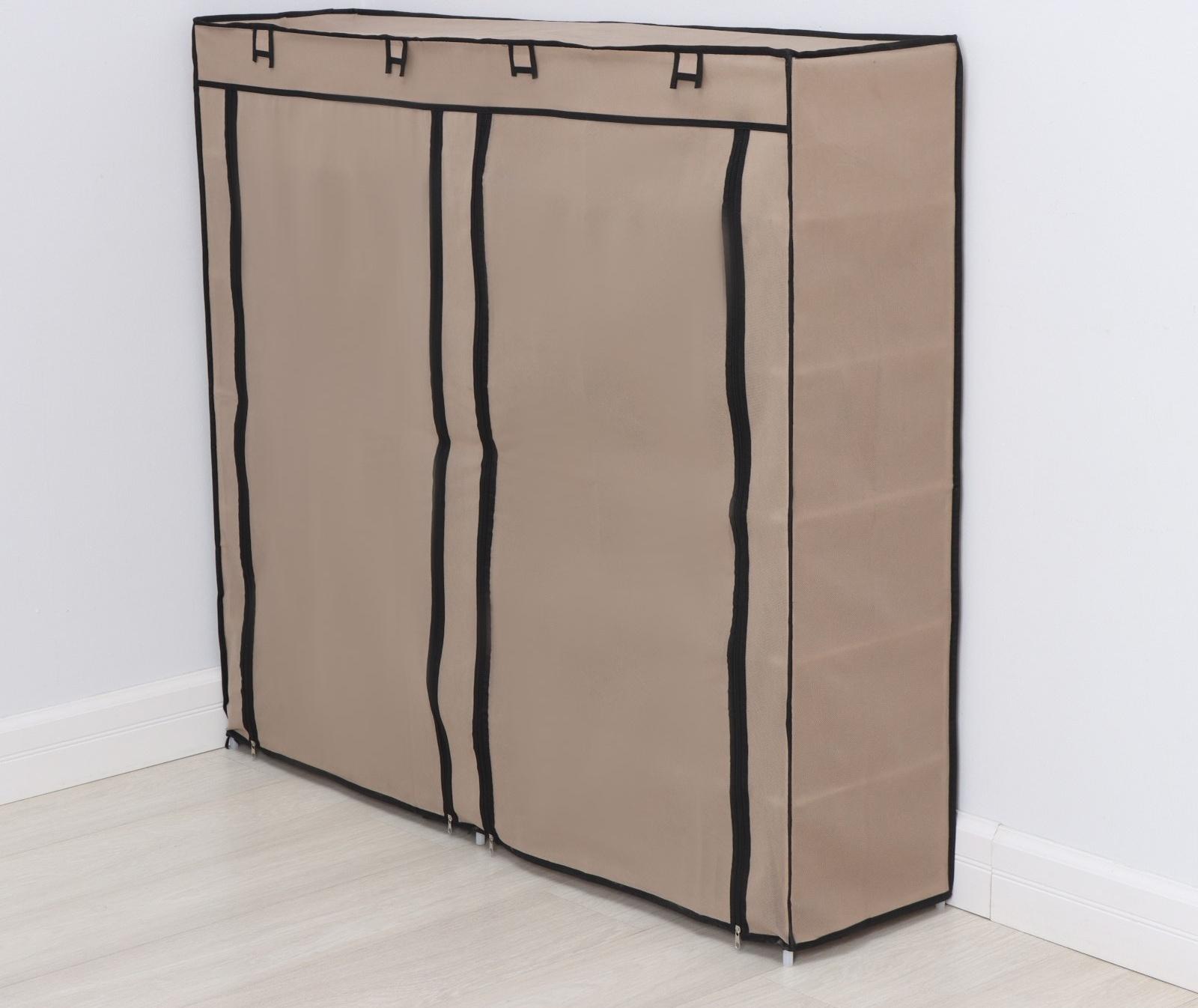 Полка для обуви с чехлом LaDо́m, двойная, 6 уровней, 118×30×108 см, цвет бежевый