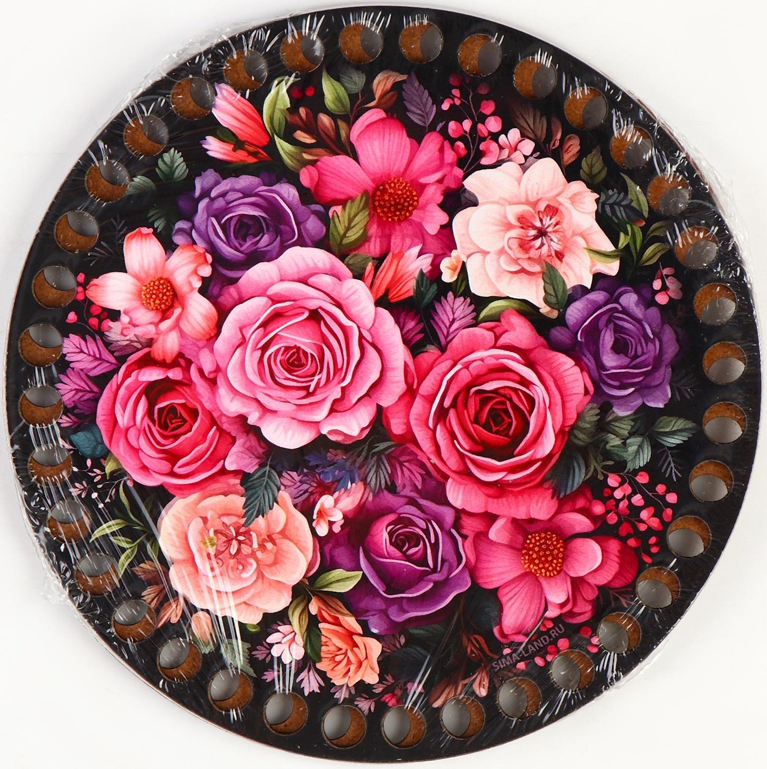 Донышки для вязания 2 в 1 «Букет цветов», круг 15 см, хдф 3 мм