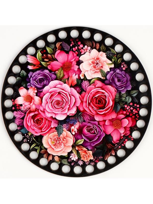 Донышки для вязания 2 в 1 «Букет цветов», круг 15 см, хдф 3 мм