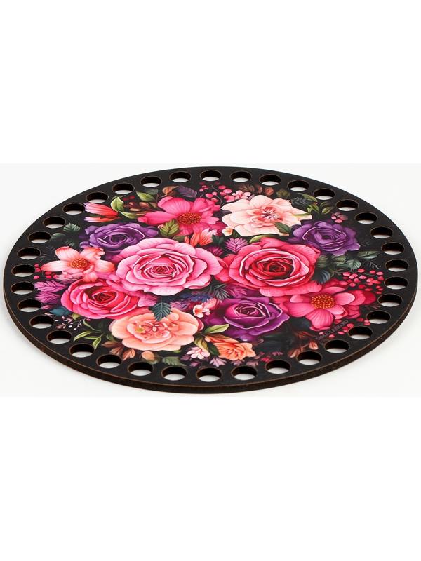 Донышки для вязания 2 в 1 «Букет цветов», круг 15 см, хдф 3 мм