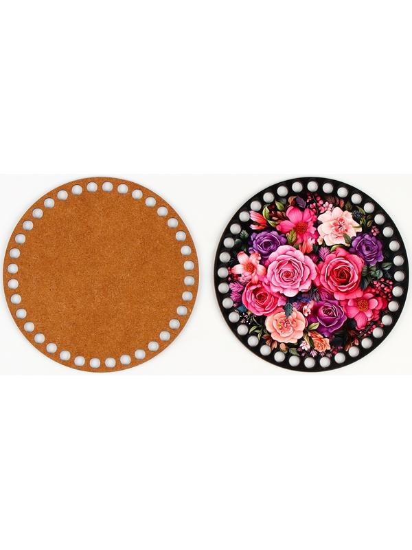 Донышки для вязания 2 в 1 «Букет цветов», круг 15 см, хдф 3 мм