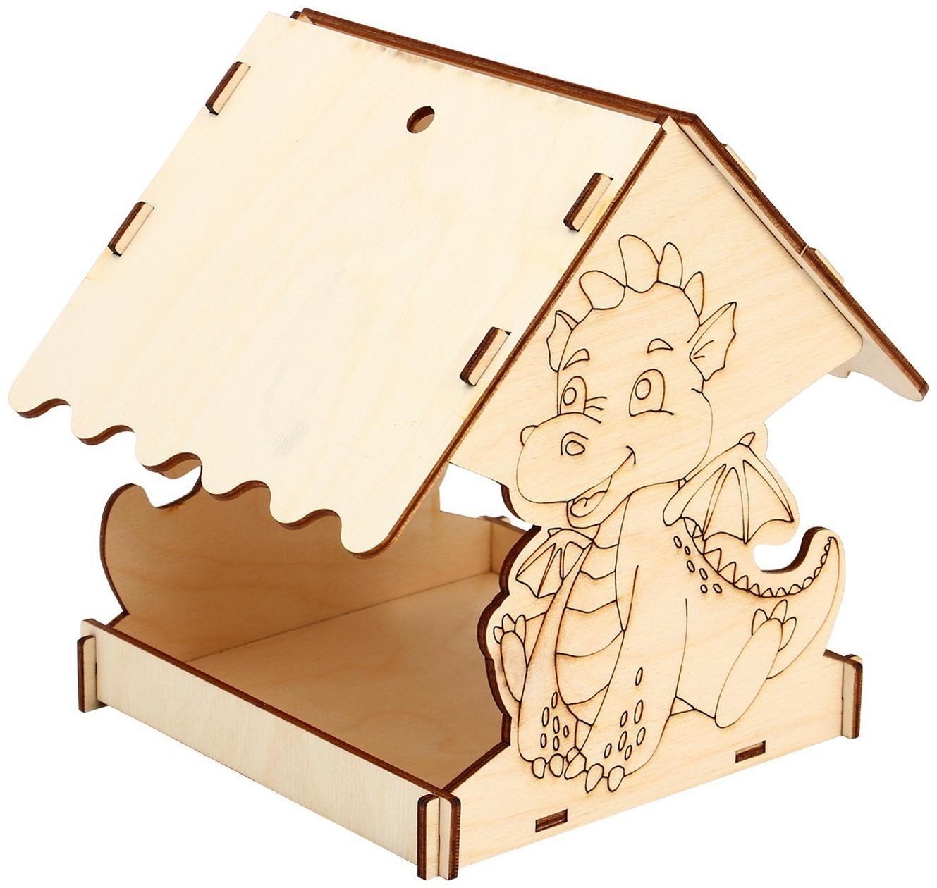 Кормушка из дерева своими руками «Новогодний дракон», 14.5 × 14.5 × 17.5 см, Greengo