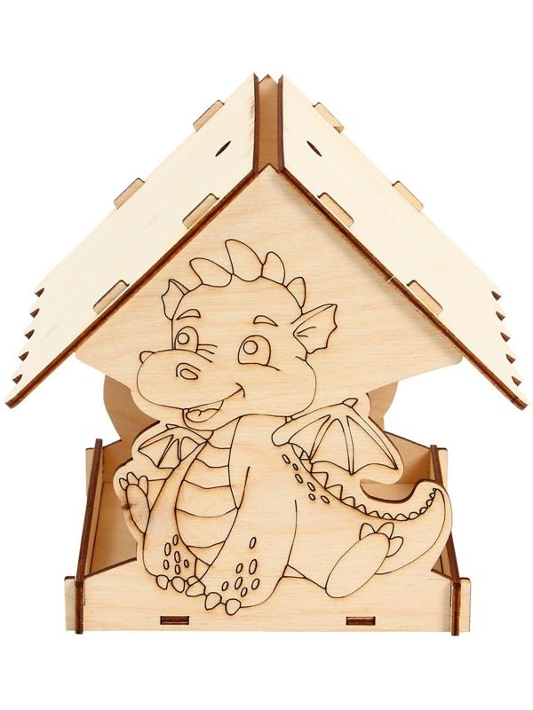 Кормушка из дерева своими руками «Новогодний дракон», 14.5 × 14.5 × 17.5 см, Greengo