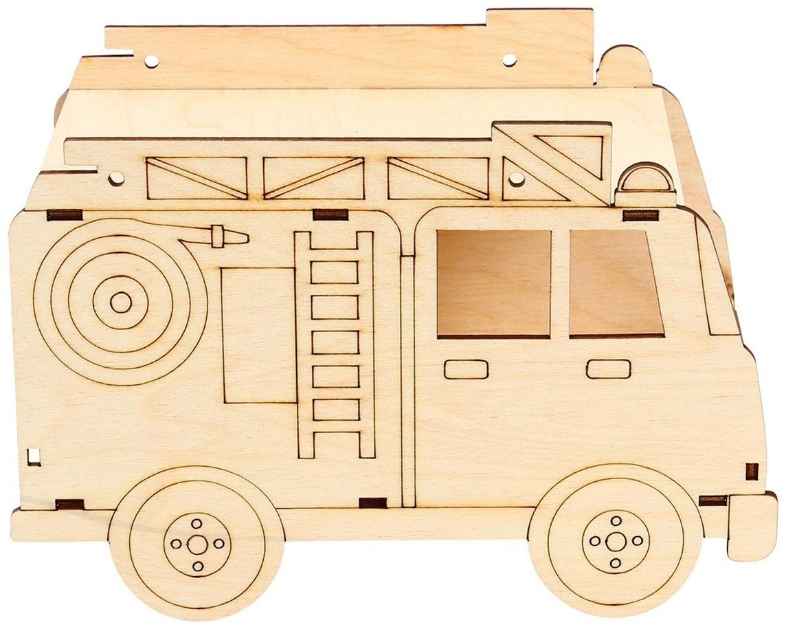 Деревянная кормушка-конструктор «Пожарная машина» своими руками, 22 × 12 × 14 см, Greengo