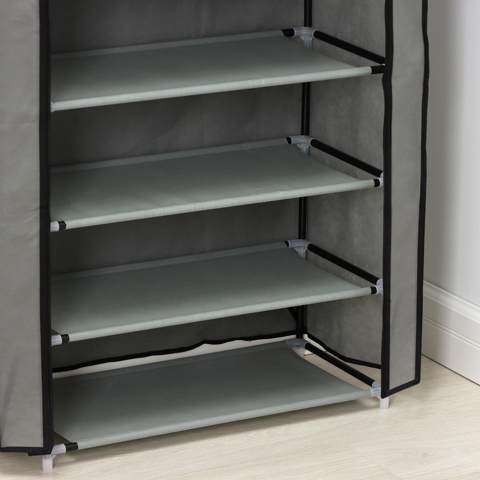 Обувница, 9 ярусов, 60×30×155 см, цвет серый