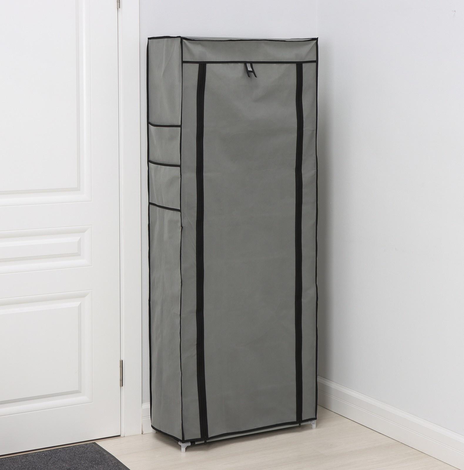 Обувница, 9 ярусов, 60×30×155 см, цвет серый