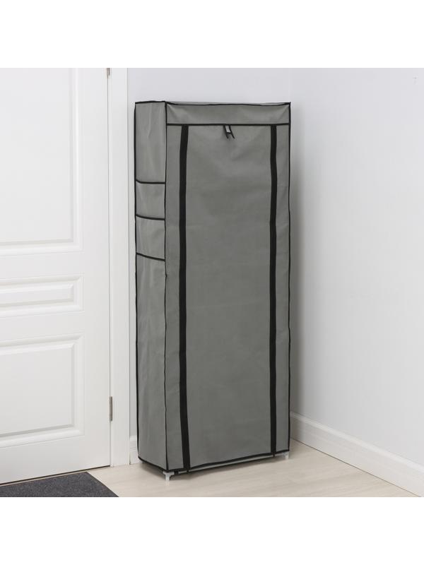 Обувница, 9 ярусов, 60×30×155 см, цвет серый