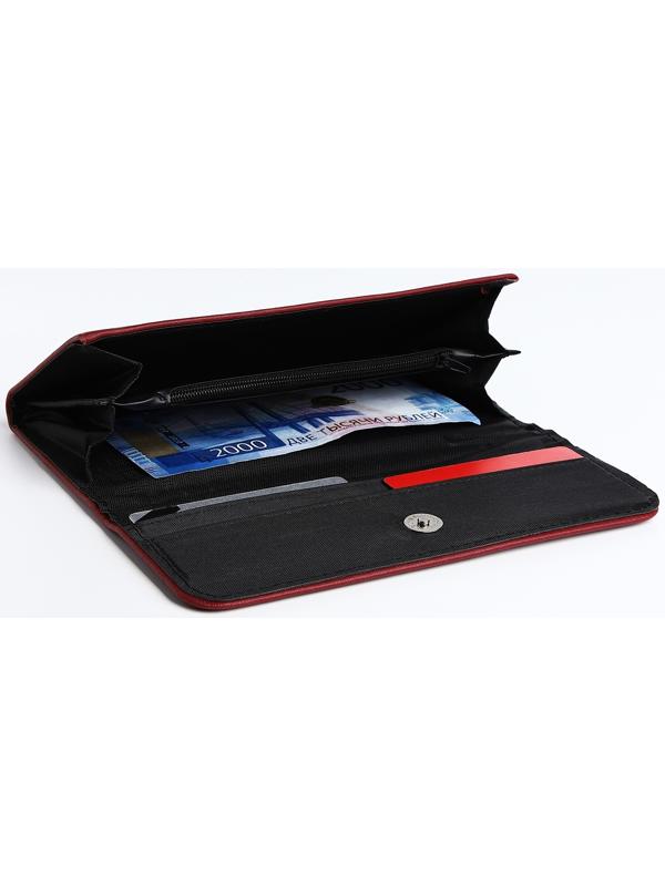 Кошелёк на магните, цвет бордовый