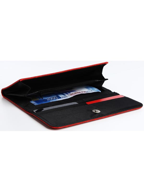 Кошелёк на магните, цвет красный