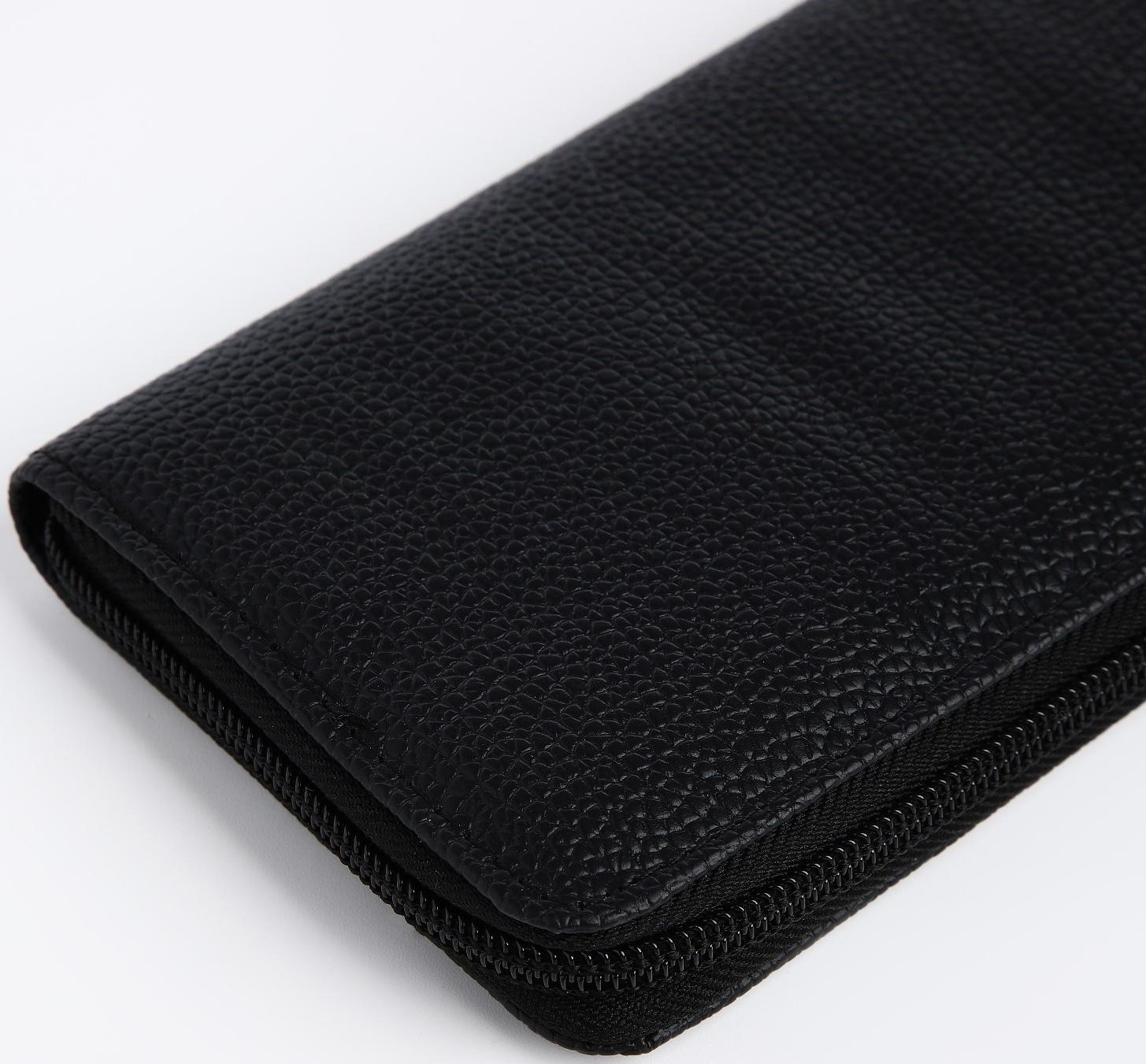 Кошелёк на молнии, цвет чёрный