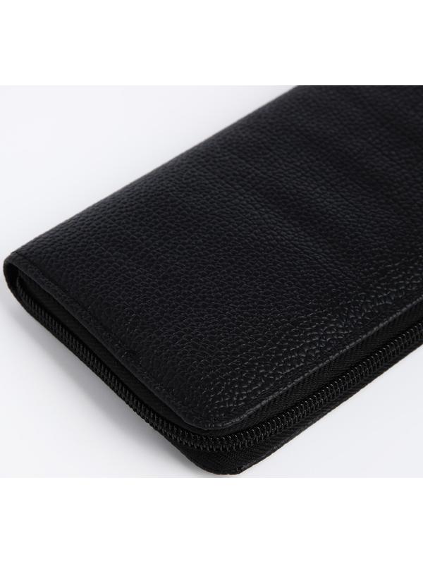 Кошелёк на молнии, цвет чёрный