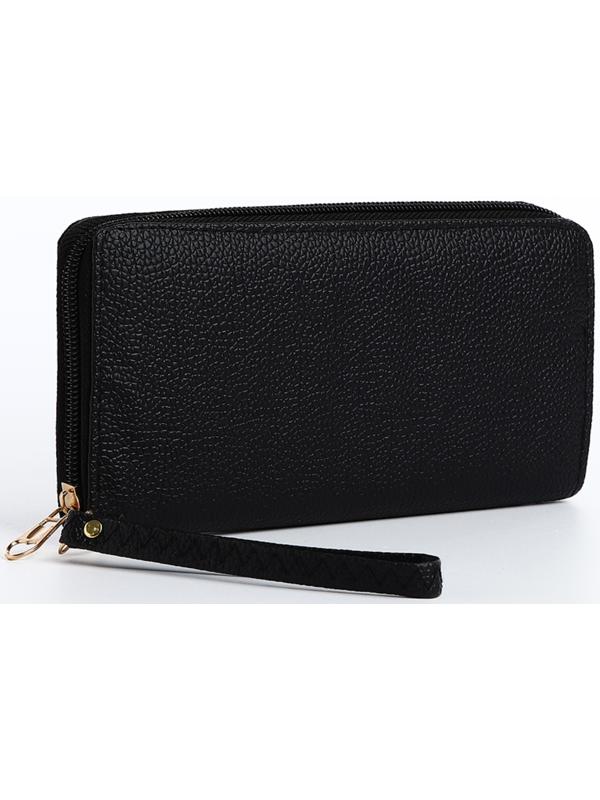 Кошелёк на молнии, цвет чёрный