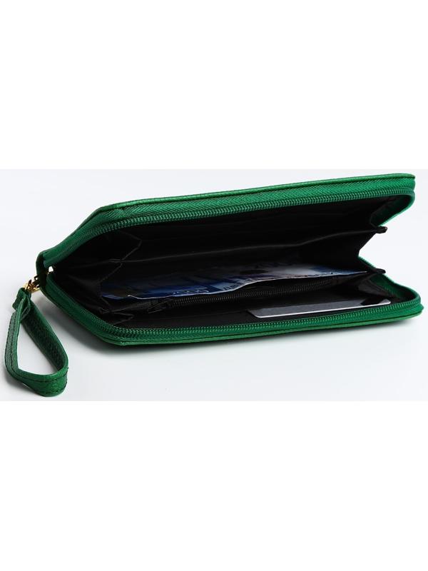 Кошелёк на молнии, цвет зелёный