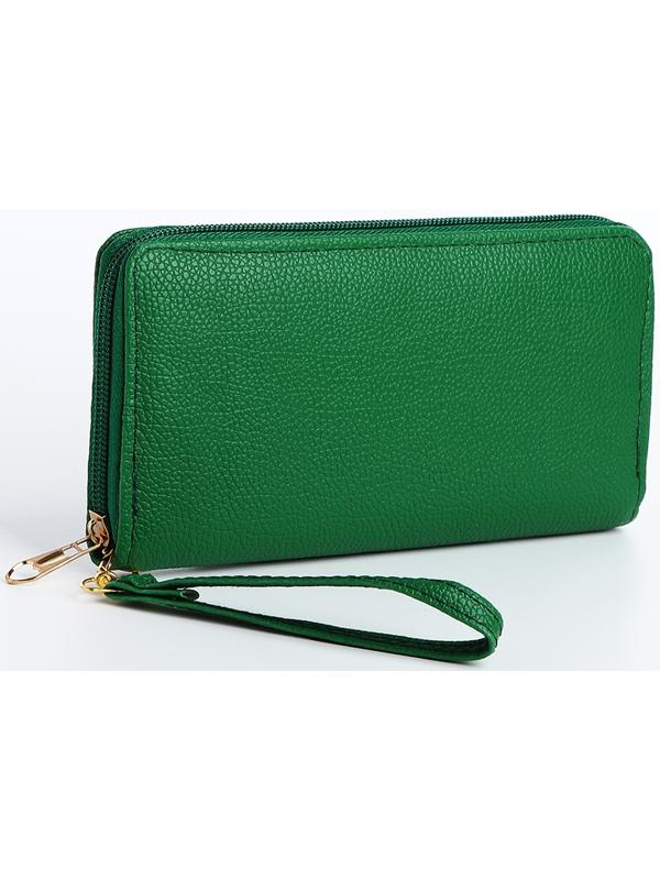 Кошелёк на молнии, цвет зелёный