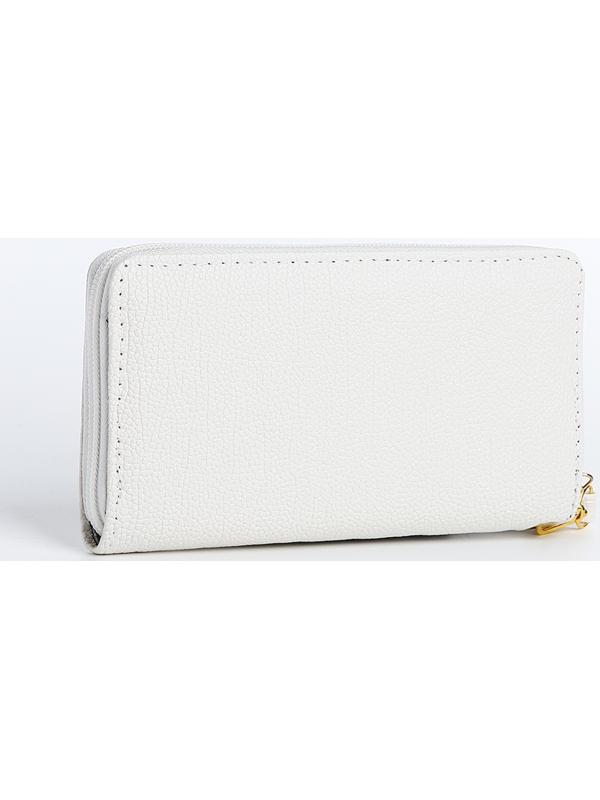 Кошелёк на молнии, цвет белый