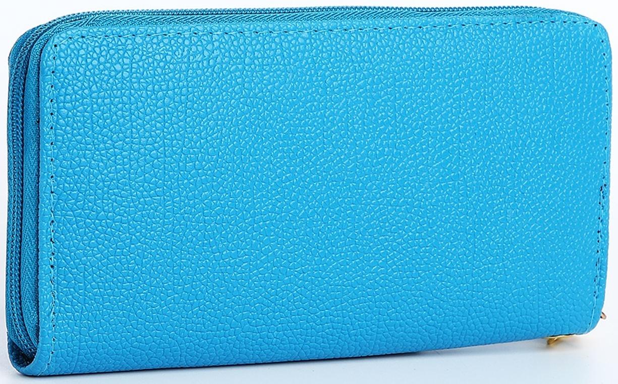 Кошелёк на молнии, цвет голубой