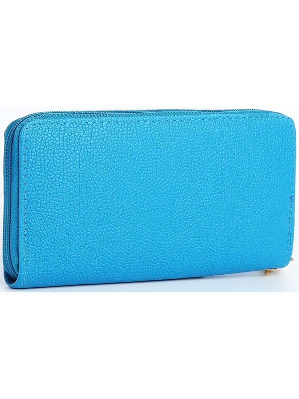 Кошелёк на молнии, цвет голубой