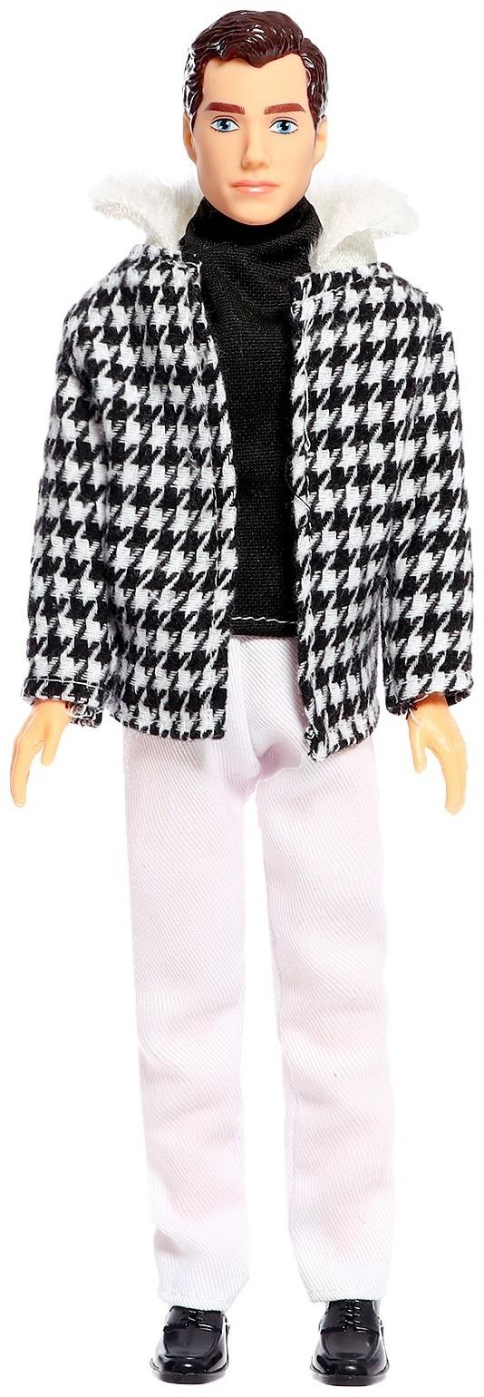 Кукла-модель «Высокая мода», чёрно-белое пальто