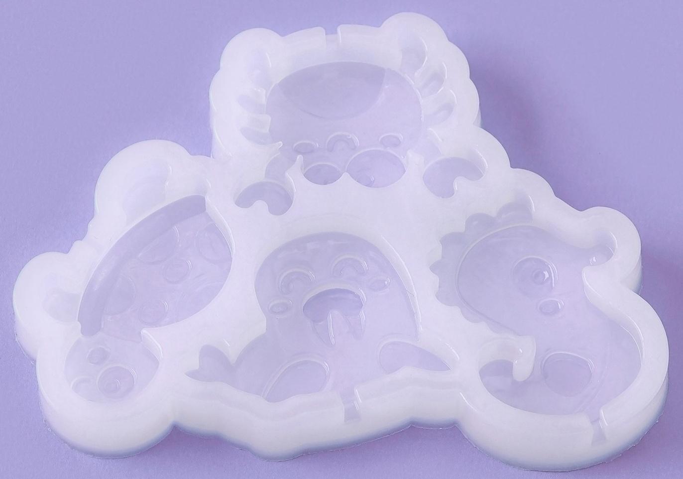 Силиконовый молд для леденцов и шоколада «Морской мир», 9,8×7,5×1 см, цвет прозрачный