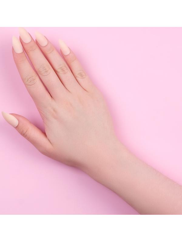 Накладные ногти, 24 шт, с клеевыми пластинами, форма миндаль, матовый/голография, цвет бежевый