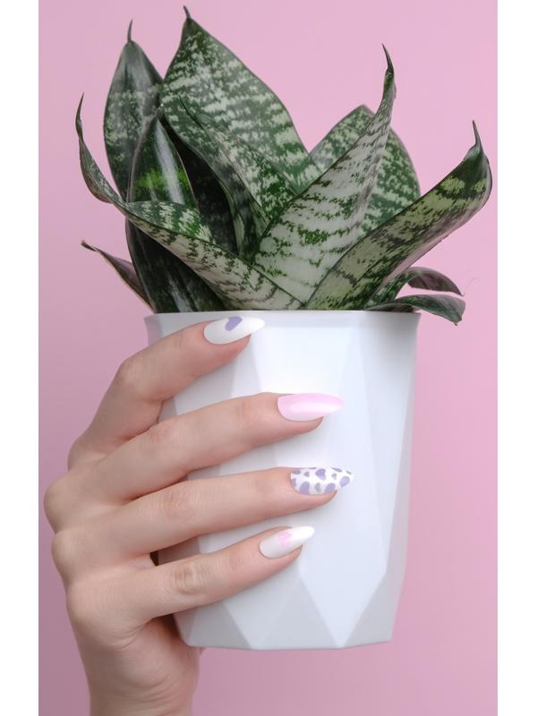 Накладные ногти, 24 шт, с клеевыми пластинами, форма миндаль, цвет белый/розовый/сиреневый