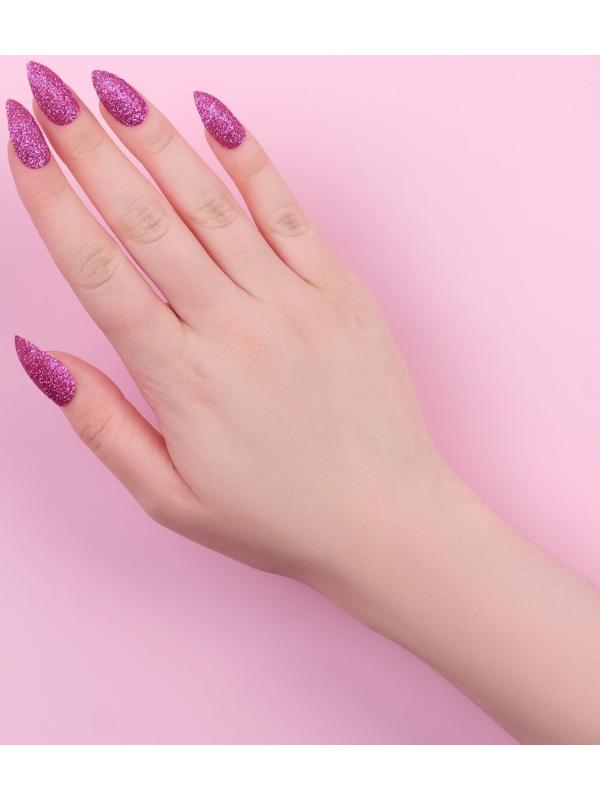 Накладные ногти, 24 шт, с клеевыми пластинами, форма миндаль, блёстки/голография, цвет малиновый