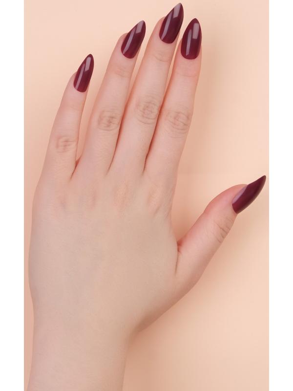 Накладные ногти, 24 шт, с клеевыми пластинами, форма миндаль, матовый/глянцевый, цвет вишнёвый