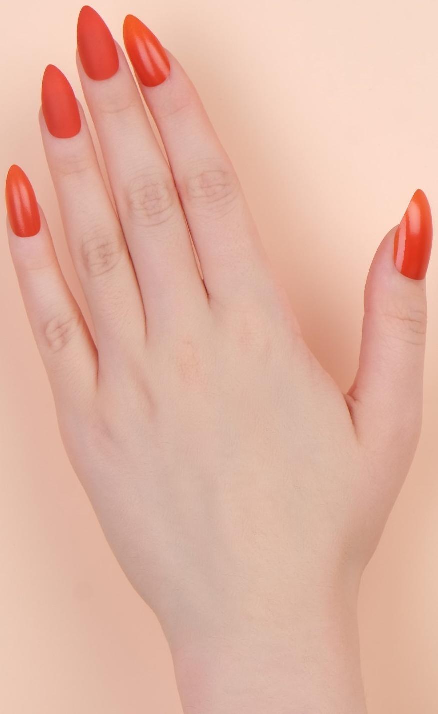 Накладные ногти, 24 шт, с клеевыми пластинами, форма миндаль, цвет коралловый