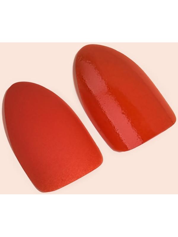 Накладные ногти, 24 шт, с клеевыми пластинами, форма миндаль, цвет коралловый