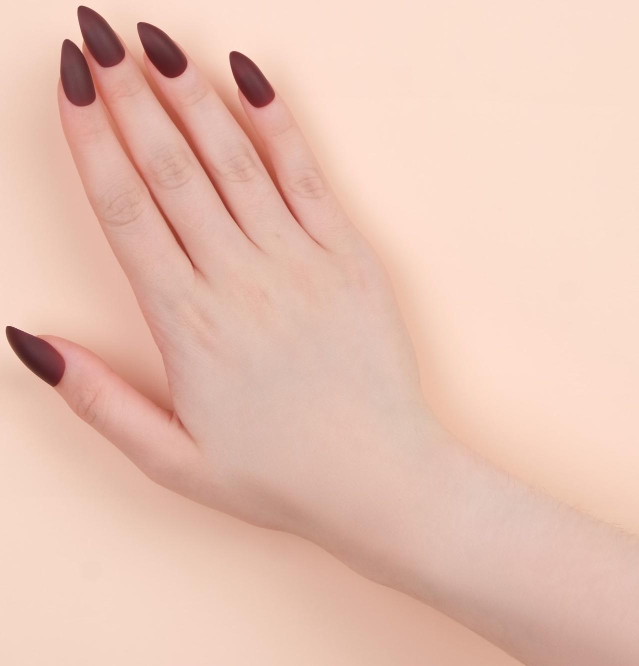 Накладные ногти, 24 шт, с клеевыми пластинами, форма миндаль, цвет бордовый