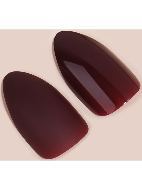 Накладные ногти, 24 шт, с клеевыми пластинами, форма миндаль, цвет бордовый