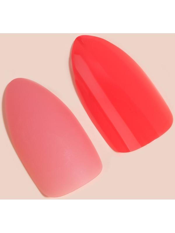 Накладные ногти, 24 шт, с клеевыми пластинами, форма миндаль, цвет неоновый/матовый розовый