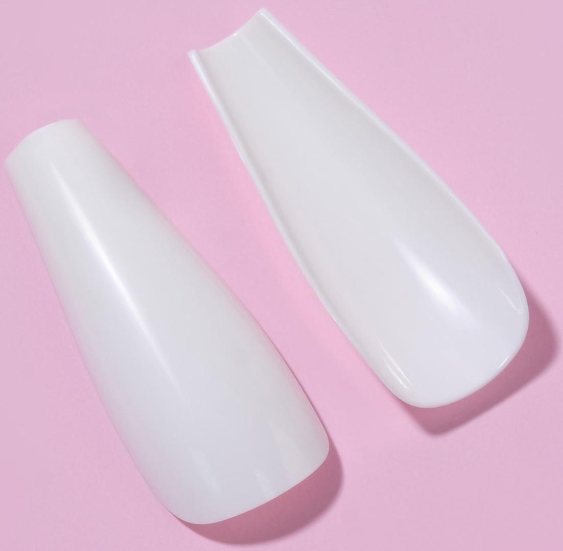 Накладные ногти, 24 шт, форма балерина, цвет белый