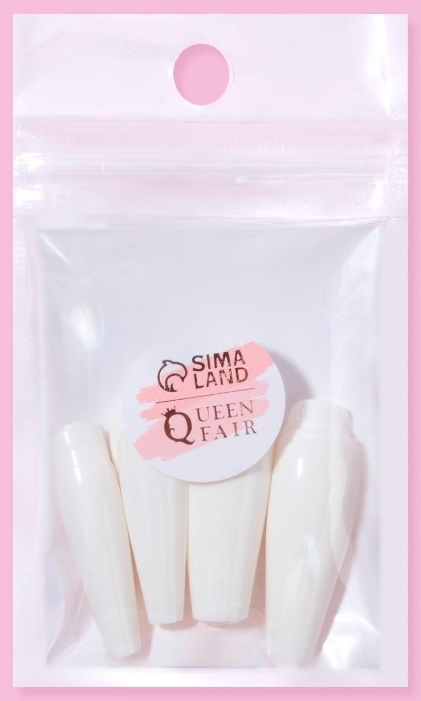 Накладные ногти, 24 шт, форма балерина, цвет белый