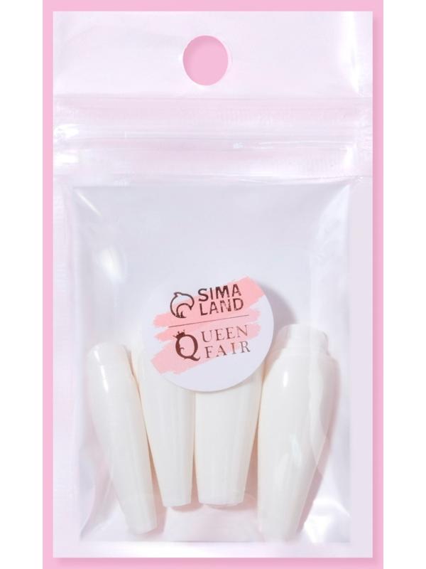 Накладные ногти, 24 шт, форма балерина, цвет белый