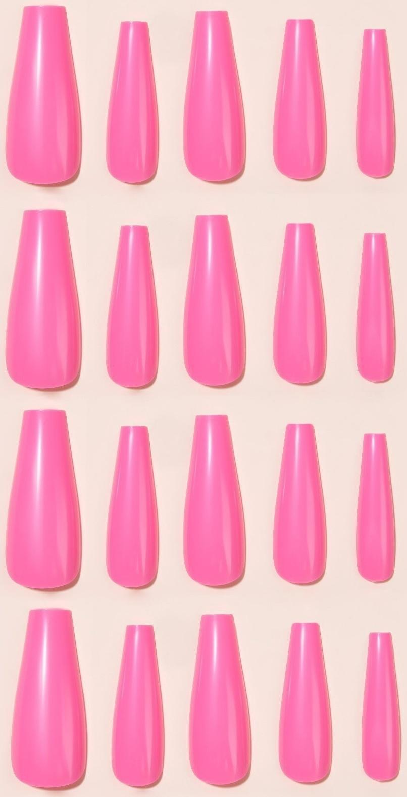 Накладные ногти, 24 шт, форма балерина, цвет розовый