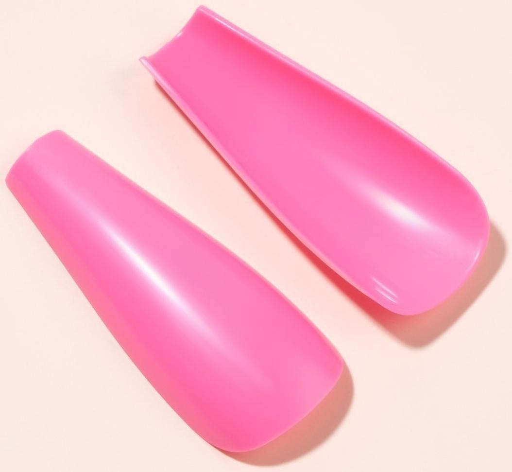 Накладные ногти, 24 шт, форма балерина, цвет розовый