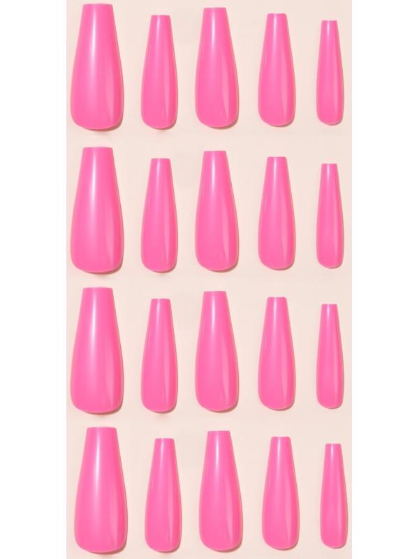 Накладные ногти, 24 шт, форма балерина, цвет розовый