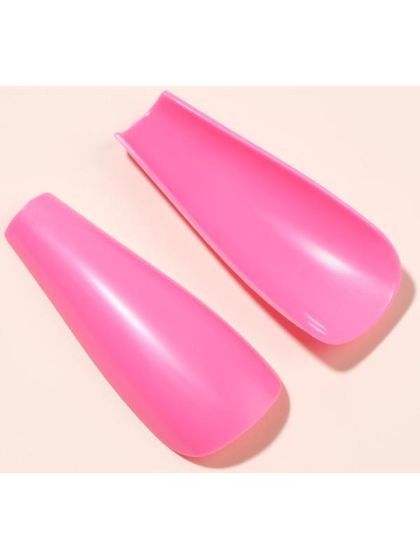 Накладные ногти, 24 шт, форма балерина, цвет розовый