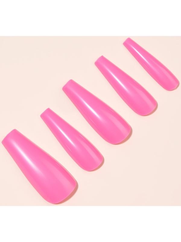Накладные ногти, 24 шт, форма балерина, цвет розовый