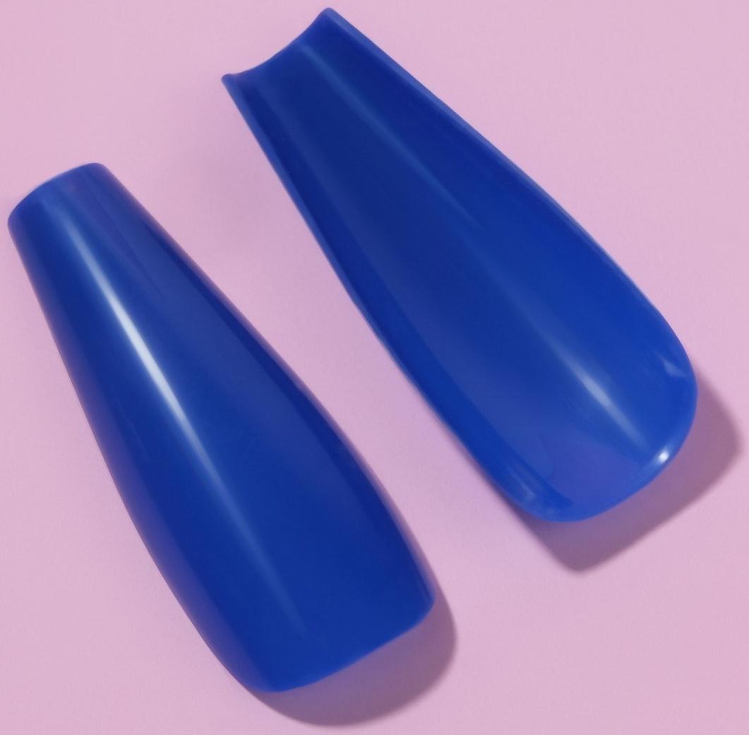 Накладные ногти, 24 шт, форма балерина, цвет тёмно-синий