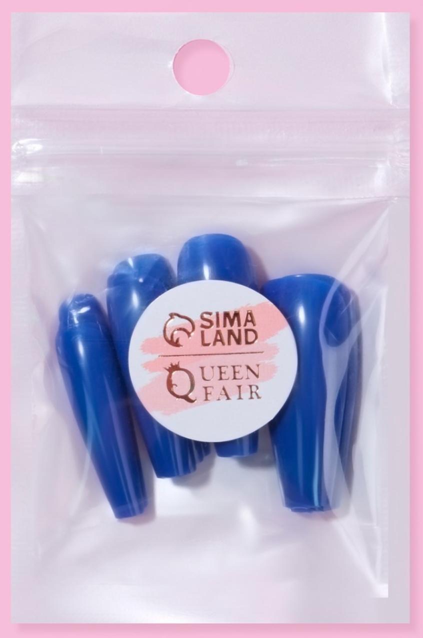 Накладные ногти, 24 шт, форма балерина, цвет тёмно-синий