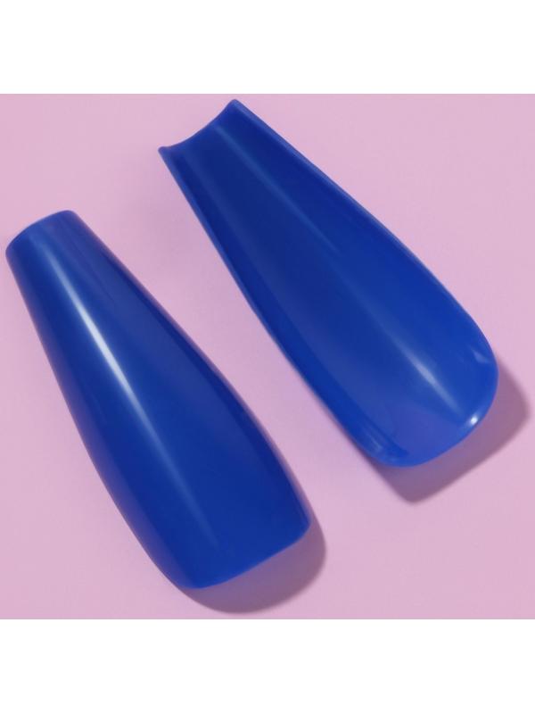 Накладные ногти, 24 шт, форма балерина, цвет тёмно-синий