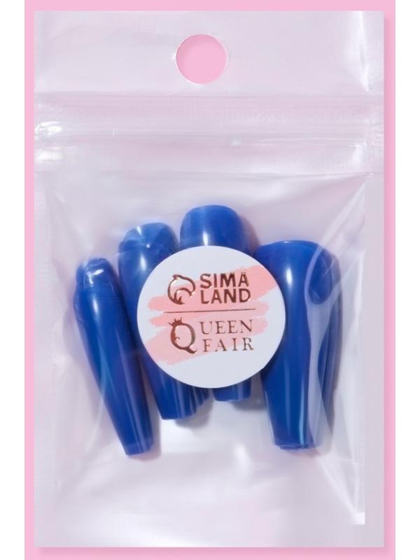 Накладные ногти, 24 шт, форма балерина, цвет тёмно-синий