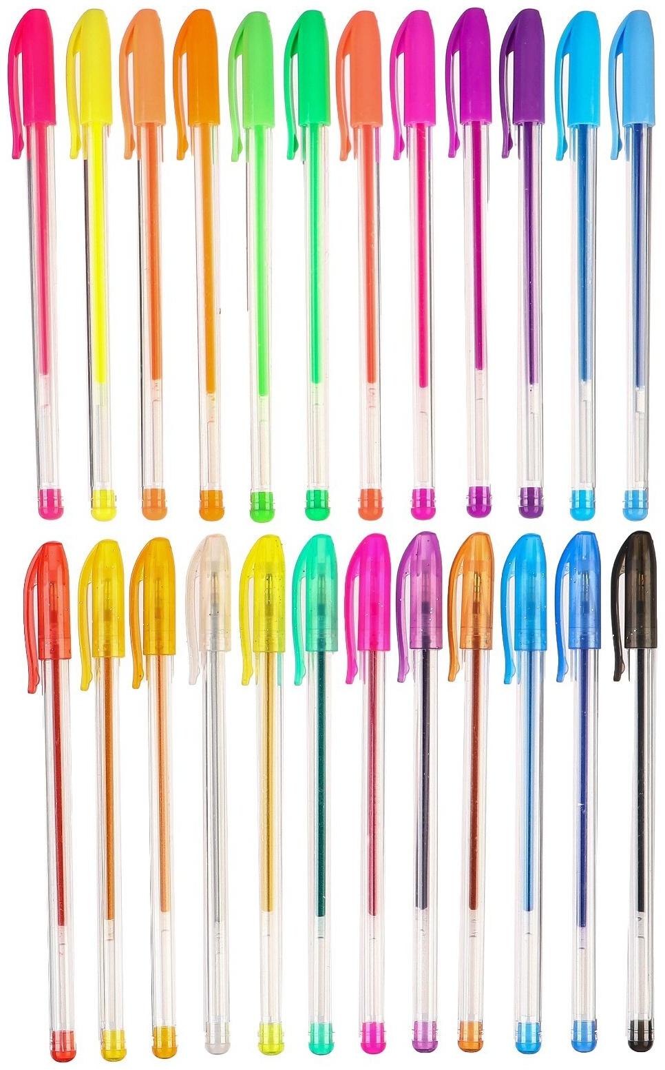 Набор гелевых ручек с блёстками, 24 цвета, Единорог, Минни Маус