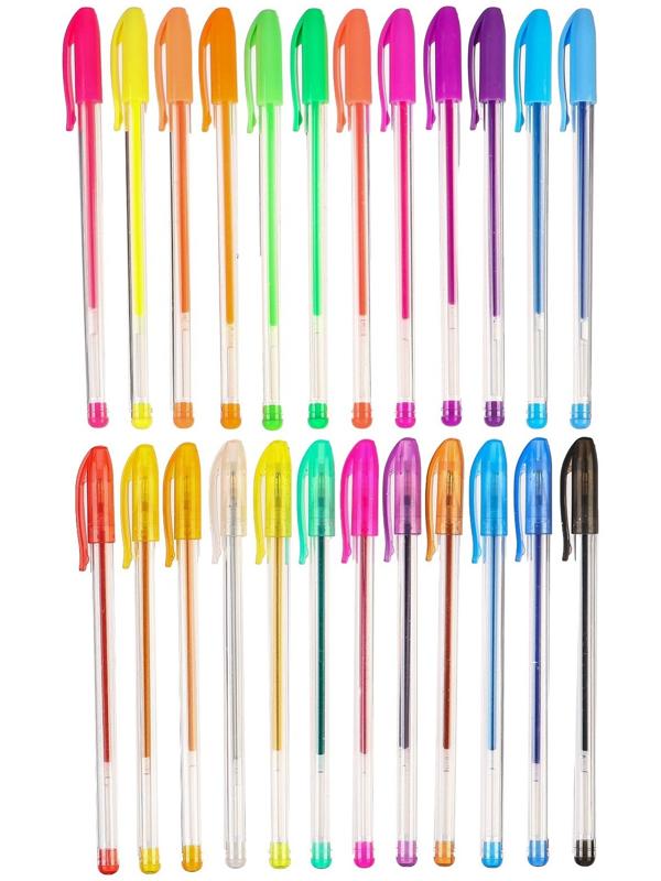 Набор гелевых ручек с блёстками, 24 цвета, Единорог, Минни Маус