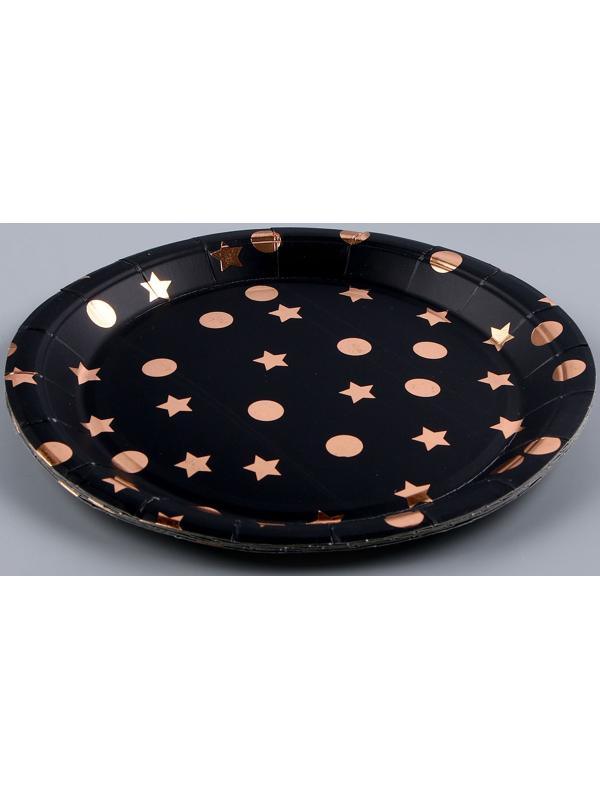 Тарелка бумажная «Розовые звезды», в наборе 6 шт.