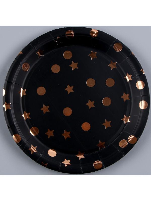 Тарелка бумажная «Розовые звезды», в наборе 6 шт.