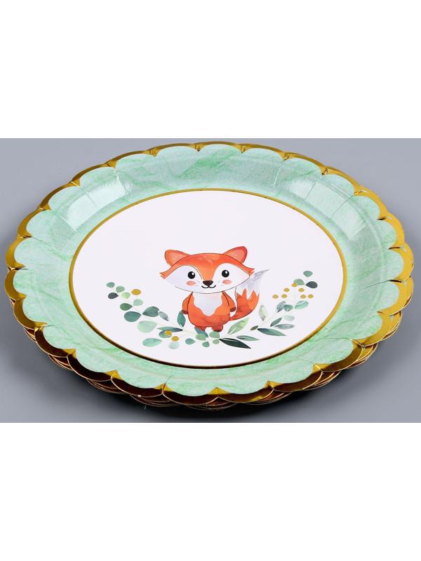 Тарелка бумажная «Лиса», в наборе 6 шт.